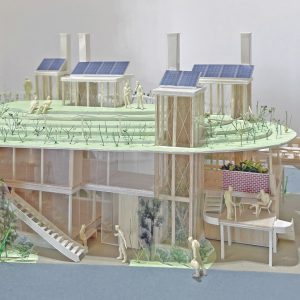 丘と温室 模型写真（建物全景）